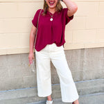 [Dear John] Audrey Cropped Wide Legs in Ivory - The Pink Pineapple 850