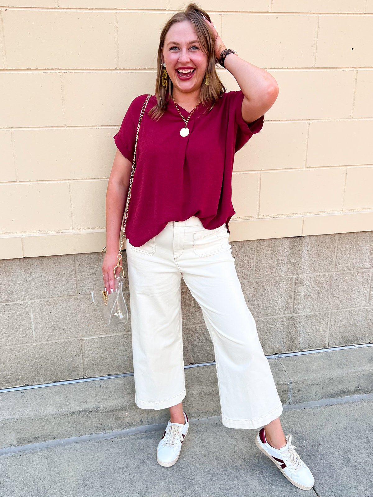 [Dear John] Audrey Cropped Wide Legs in Ivory - The Pink Pineapple 850
