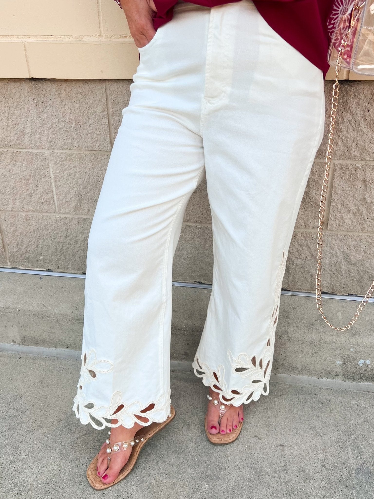 [Dear John] Audrey Wide Leg Jeans in Bayadera Lace - The Pink Pineapple 850