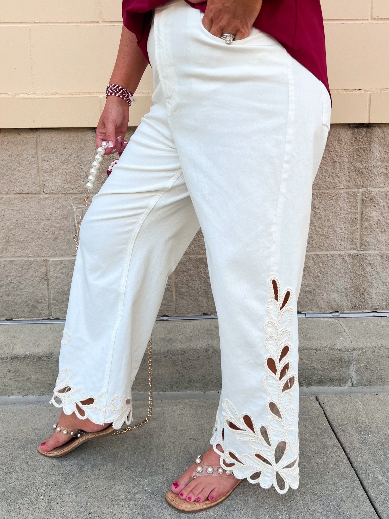 [Dear John] Audrey Wide Leg Jeans in Bayadera Lace - The Pink Pineapple 850