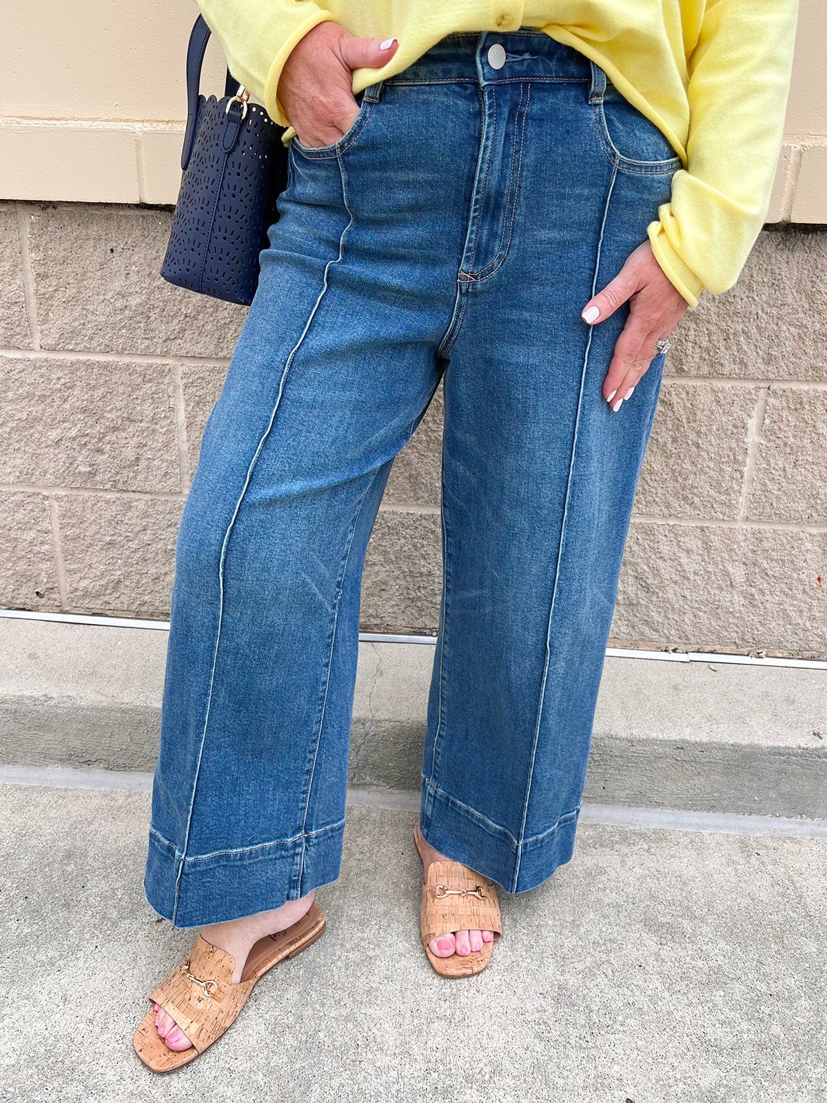 [Dear John] Audrey Wide Leg Jeans in Dark Wash - The Pink Pineapple 850