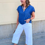 [Dear John] Audrey Wide Leg Jeans in White - The Pink Pineapple 850