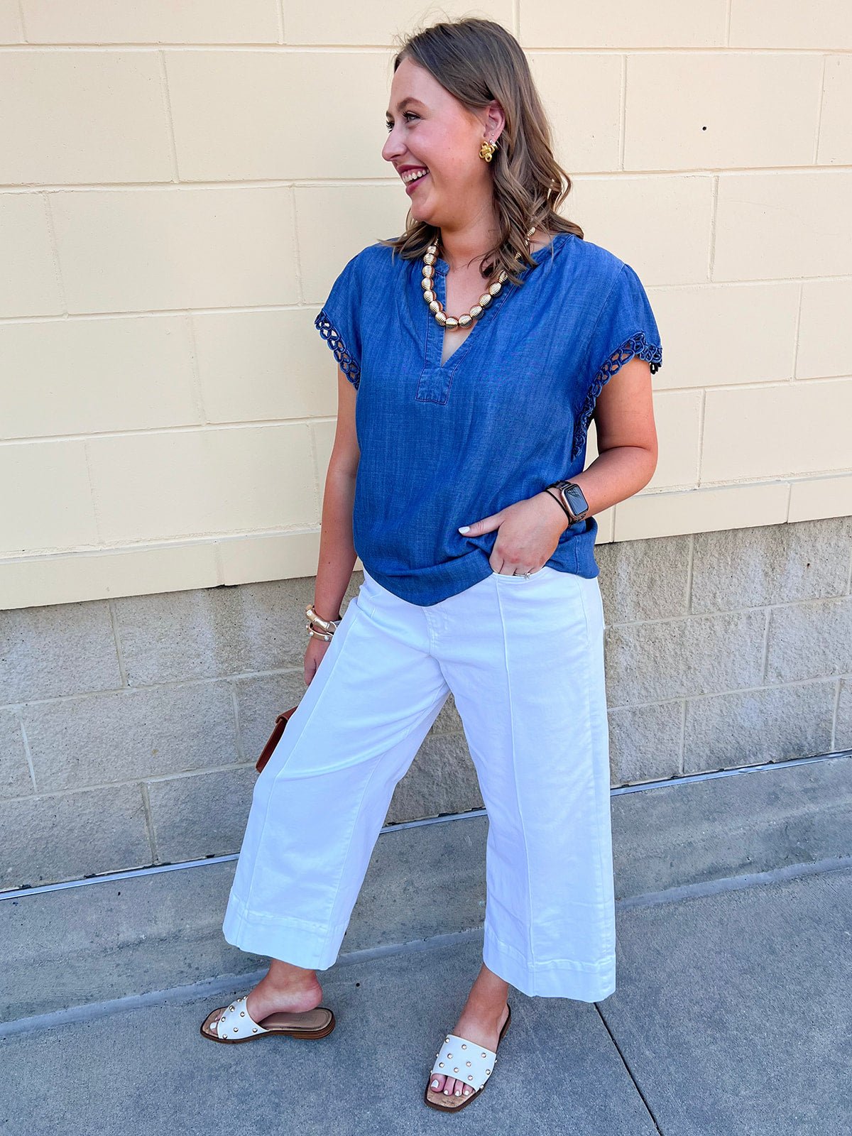 [Dear John] Audrey Wide Leg Jeans in White - The Pink Pineapple 850
