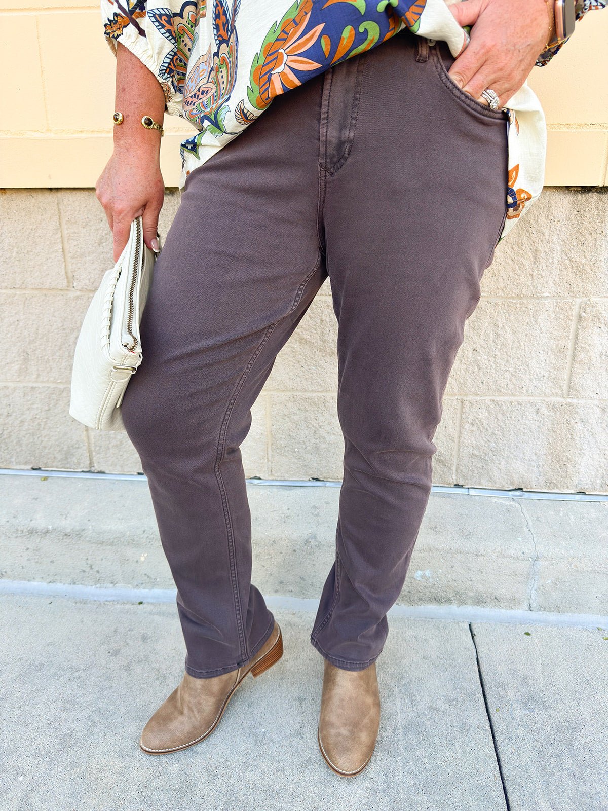 [Dear John] Blaire Mocha Brown Mid Rise Slim Jeans - The Pink Pineapple 850