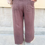 [Dear John] Cappuccino Audrey Wide Leg Crop Linen Pants - The Pink Pineapple 850