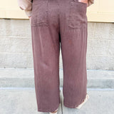[Dear John] Cappuccino Audrey Wide Leg Crop Linen Pants - The Pink Pineapple 850