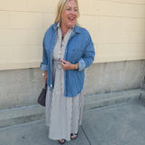 [Dear John] Galina Osalina Denim Button Down Shirt - The Pink Pineapple 850