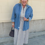[Dear John] Galina Osalina Denim Button Down Shirt - The Pink Pineapple 850