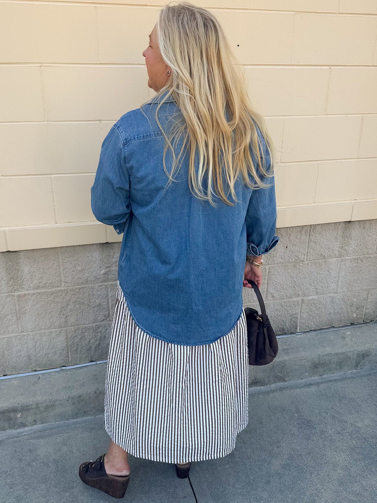[Dear John] Galina Osalina Denim Button Down Shirt - The Pink Pineapple 850