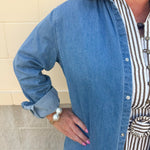 [Dear John] Galina Osalina Denim Button Down Shirt - The Pink Pineapple 850