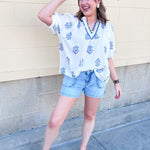 [Dear John] High Rise Julian Shorts in French Cloud - The Pink Pineapple 850