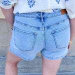 [Dear John] High Rise Julian Shorts in French Cloud - The Pink Pineapple 850