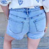 [Dear John] High Rise Julian Shorts in French Cloud - The Pink Pineapple 850