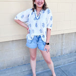 [Dear John] High Rise Julian Shorts in French Cloud - The Pink Pineapple 850