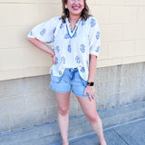 [Dear John] High Rise Julian Shorts in French Cloud - The Pink Pineapple 850