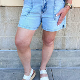 [Dear John] High Rise Julian Shorts in French Cloud - The Pink Pineapple 850