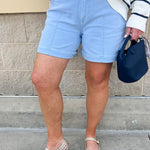 [Dear John] High Rise Julian Shorts in Skyway - The Pink Pineapple 850