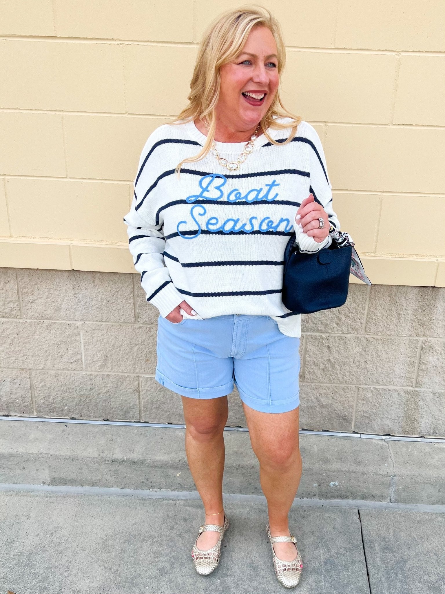 [Dear John] High Rise Julian Shorts in Skyway - The Pink Pineapple 850