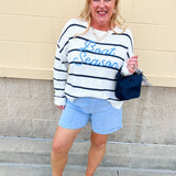 [Dear John] High Rise Julian Shorts in Skyway - The Pink Pineapple 850