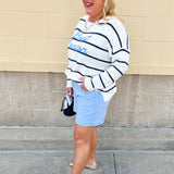 [Dear John] High Rise Julian Shorts in Skyway - The Pink Pineapple 850