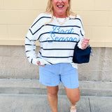 [Dear John] High Rise Julian Shorts in Skyway - The Pink Pineapple 850