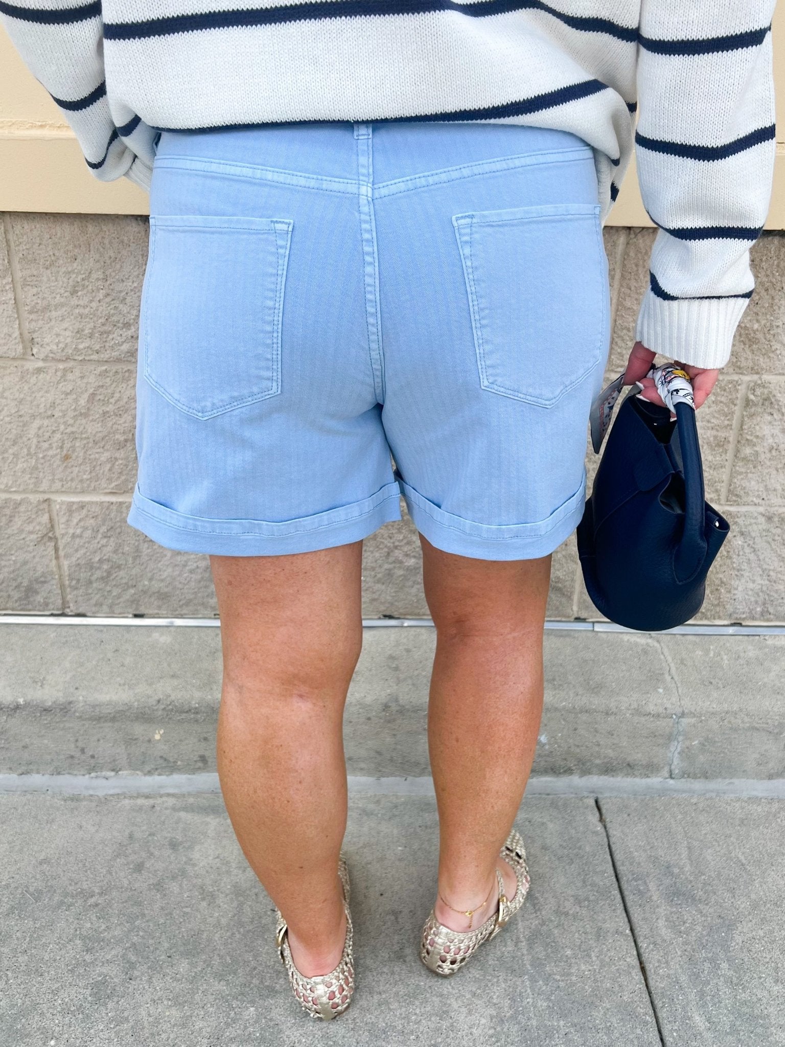 [Dear John] High Rise Julian Shorts in Skyway - The Pink Pineapple 850