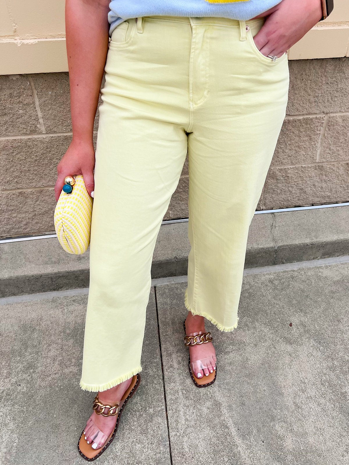 [Dear John] Holly Cropped Jeans in Butter Yellow - The Pink Pineapple 850