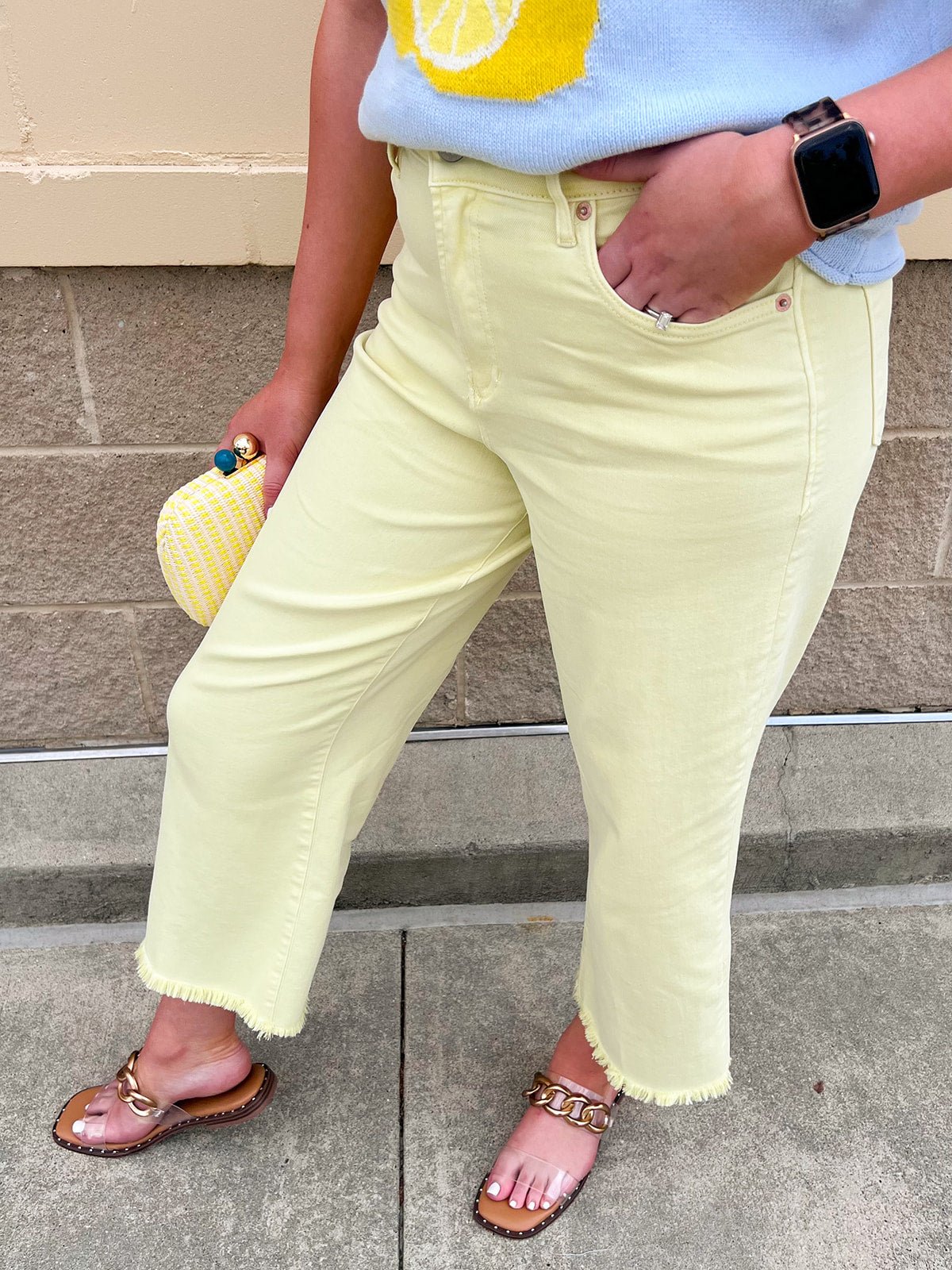 [Dear John] Holly Cropped Jeans in Butter Yellow - The Pink Pineapple 850