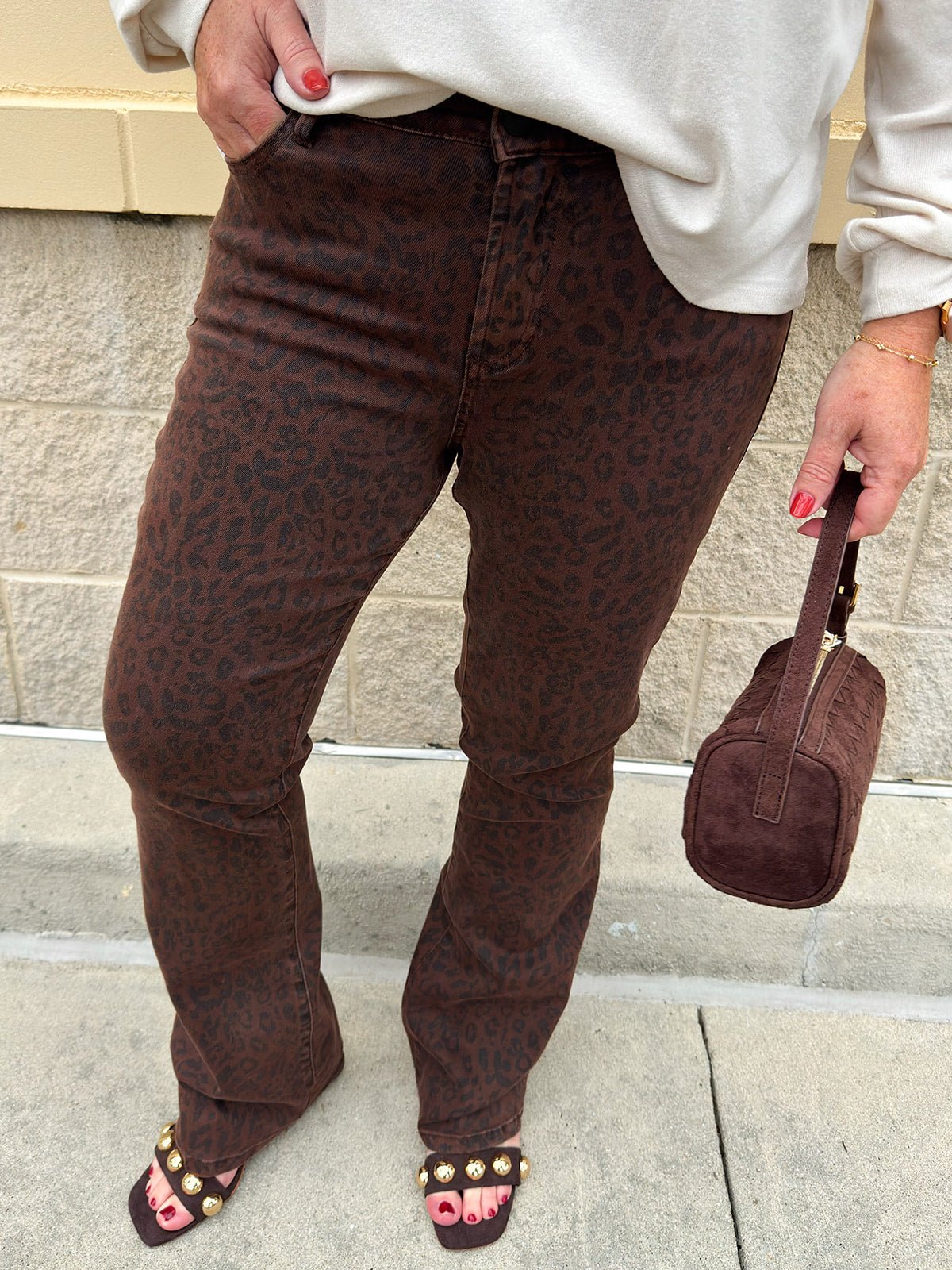 [Dear John] Jaxtyn Leopard Mid Rise Jeans - The Pink Pineapple 850