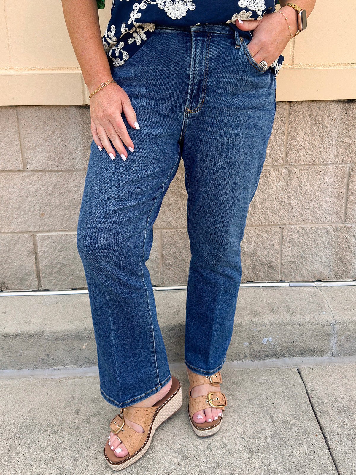 [Dear John] Jeanne Evergreen Flare Cropped Jeans - The Pink Pineapple 850