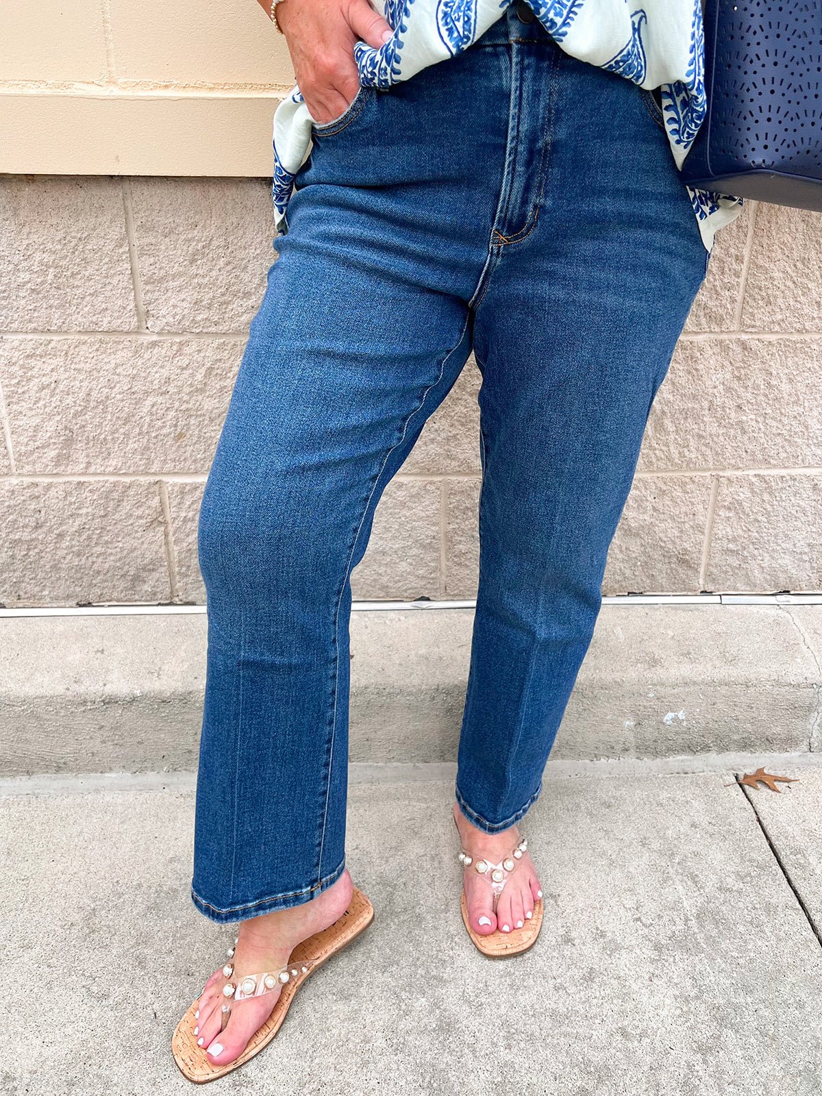 [Dear John] Jeanne Evergreen Flare Cropped Jeans - The Pink Pineapple 850