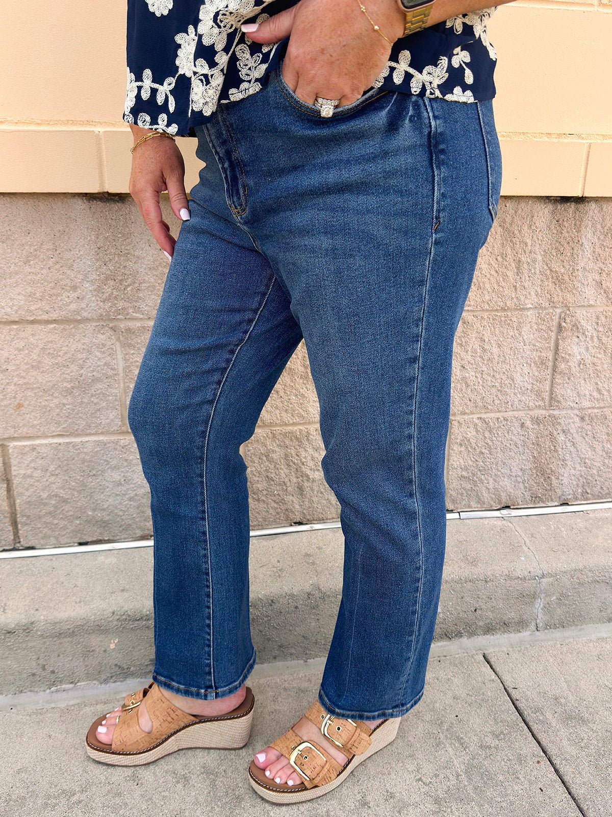 [Dear John] Jeanne Evergreen Flare Cropped Jeans - The Pink Pineapple 850