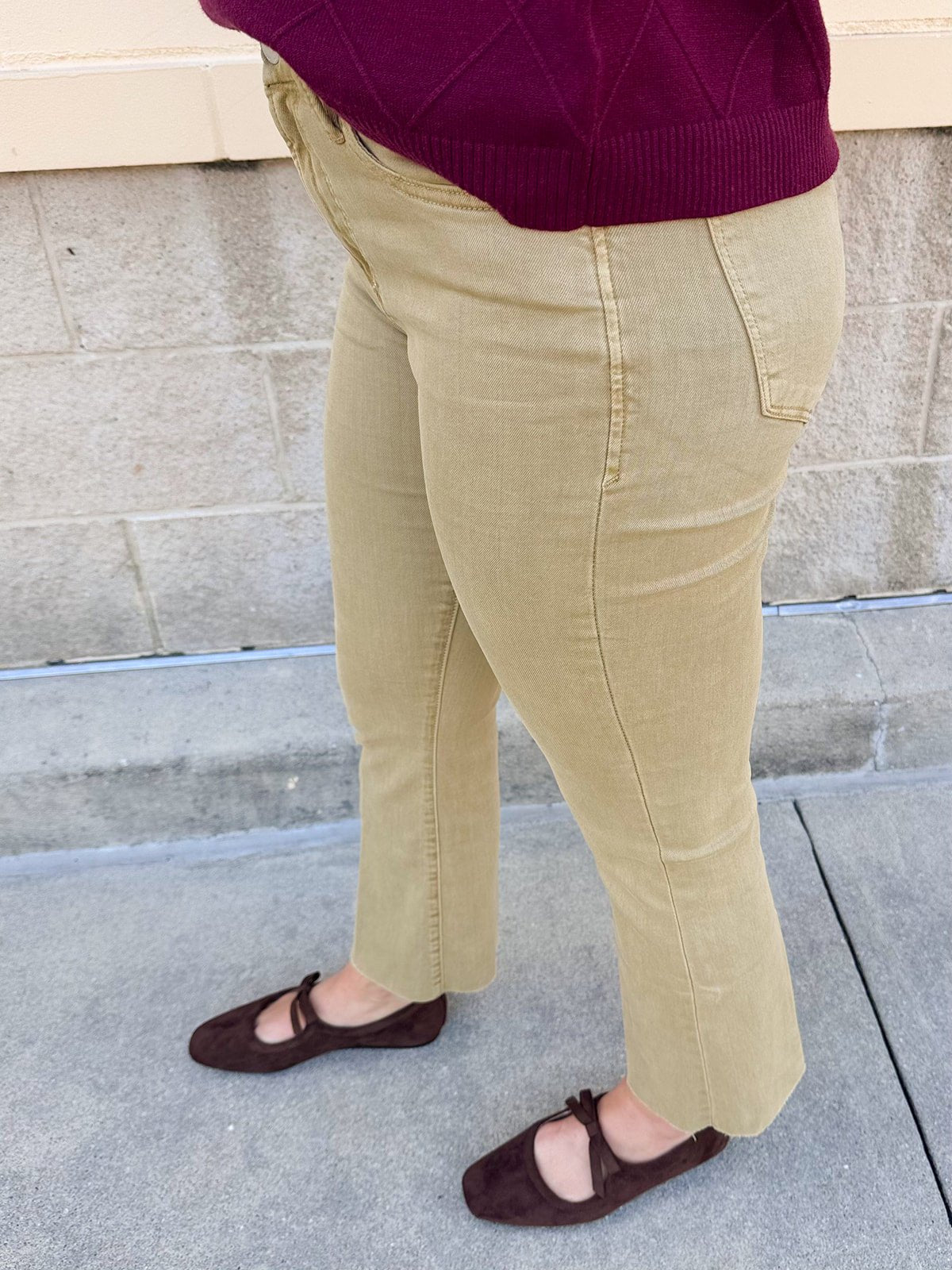[Dear John] Jeanne Flare Jeans in Khaki - The Pink Pineapple 850