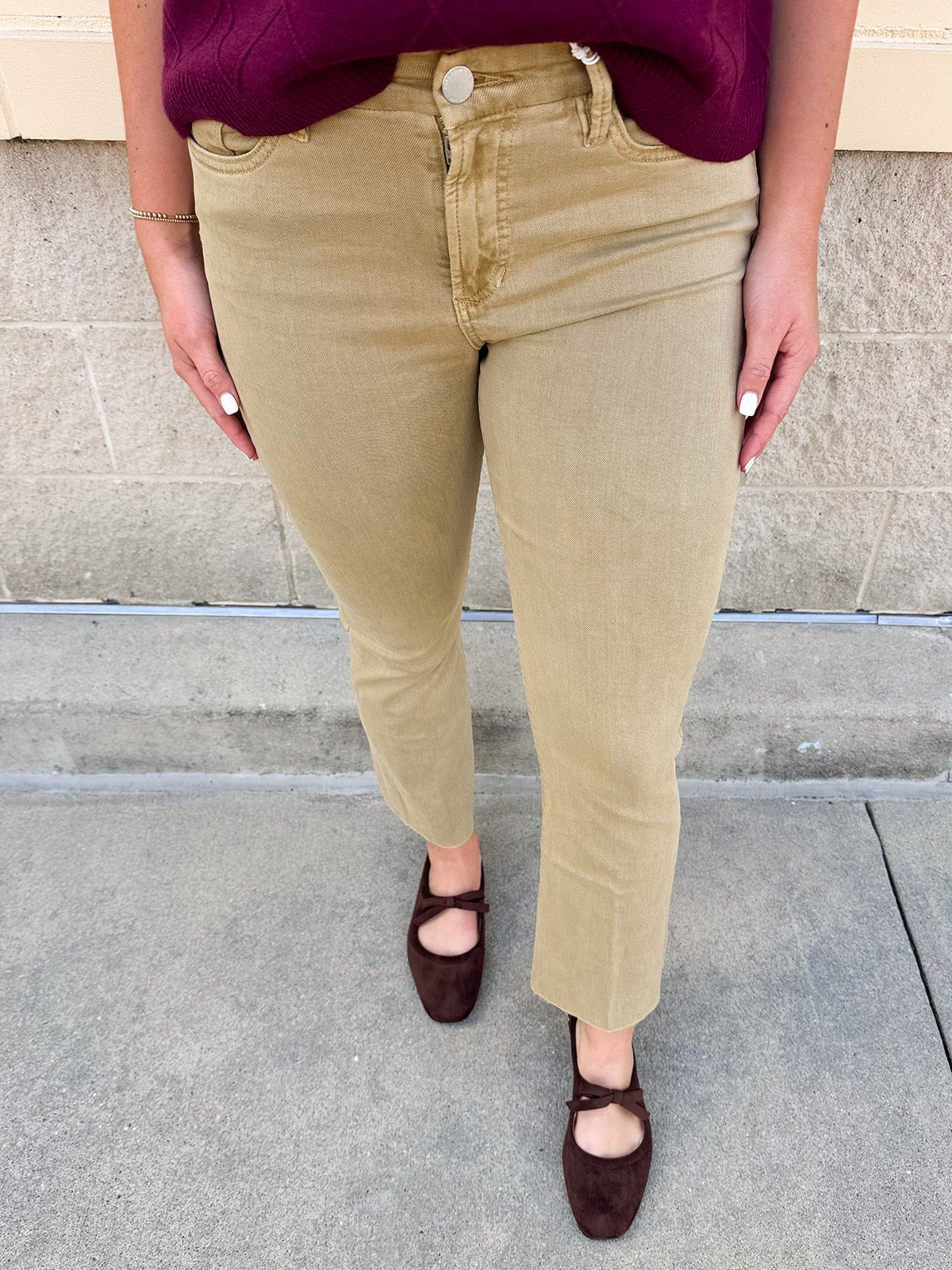 [Dear John] Jeanne Flare Jeans in Khaki - The Pink Pineapple 850