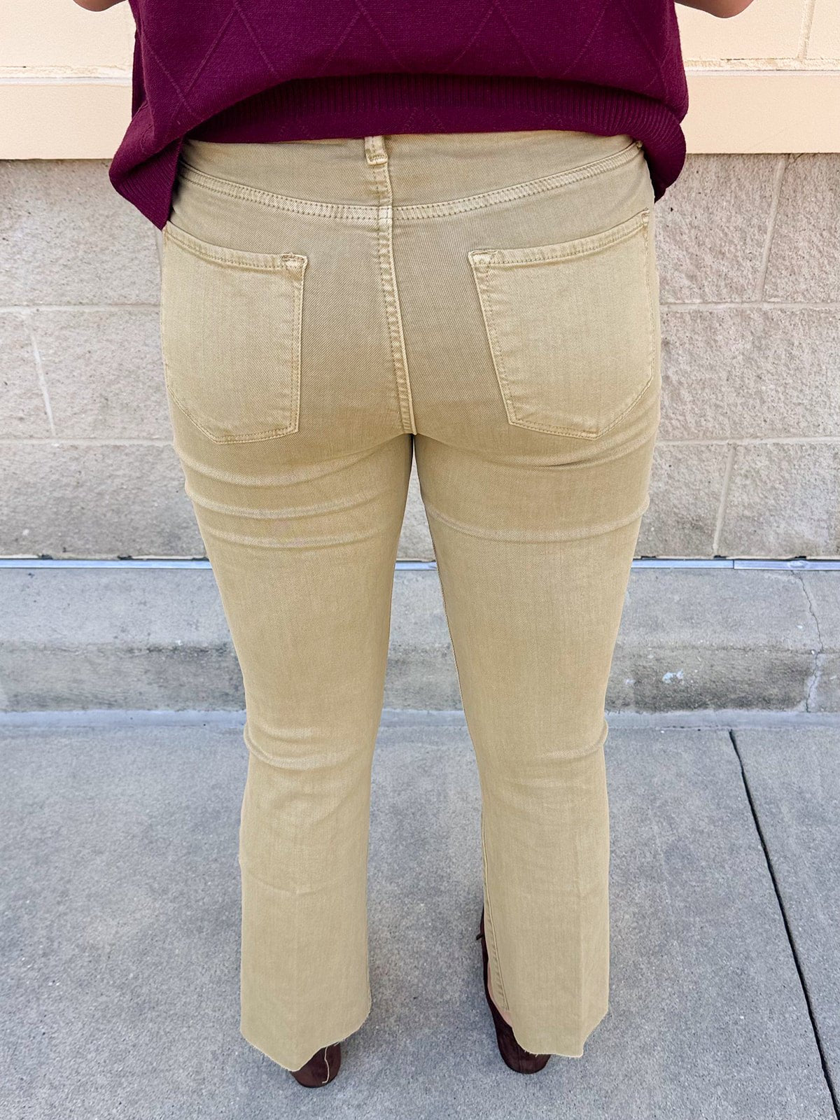 [Dear John] Jeanne Flare Jeans in Khaki - The Pink Pineapple 850