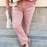 [Dear John] Jeanne Mid - Rise Bootcut Jeans in Tuscany Pink - The Pink Pineapple 850