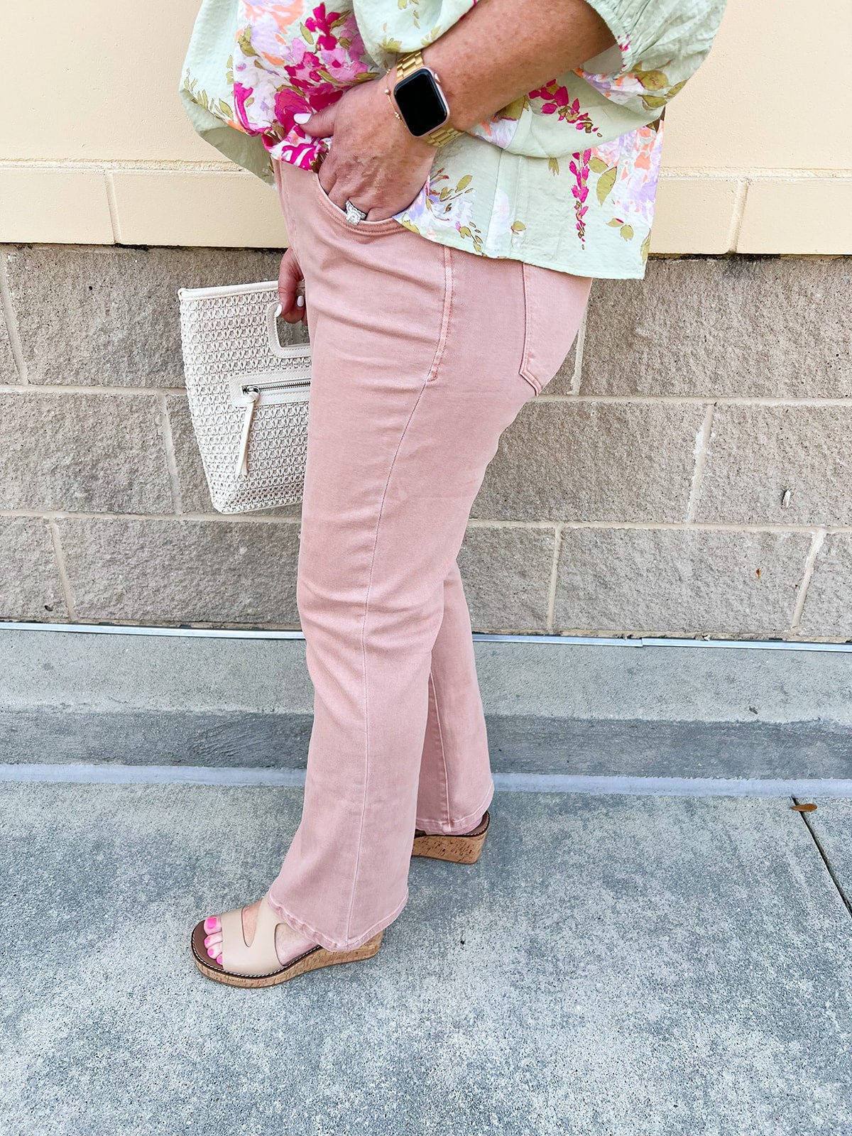 [Dear John] Jeanne Mid - Rise Bootcut Jeans in Tuscany Pink - The Pink Pineapple 850