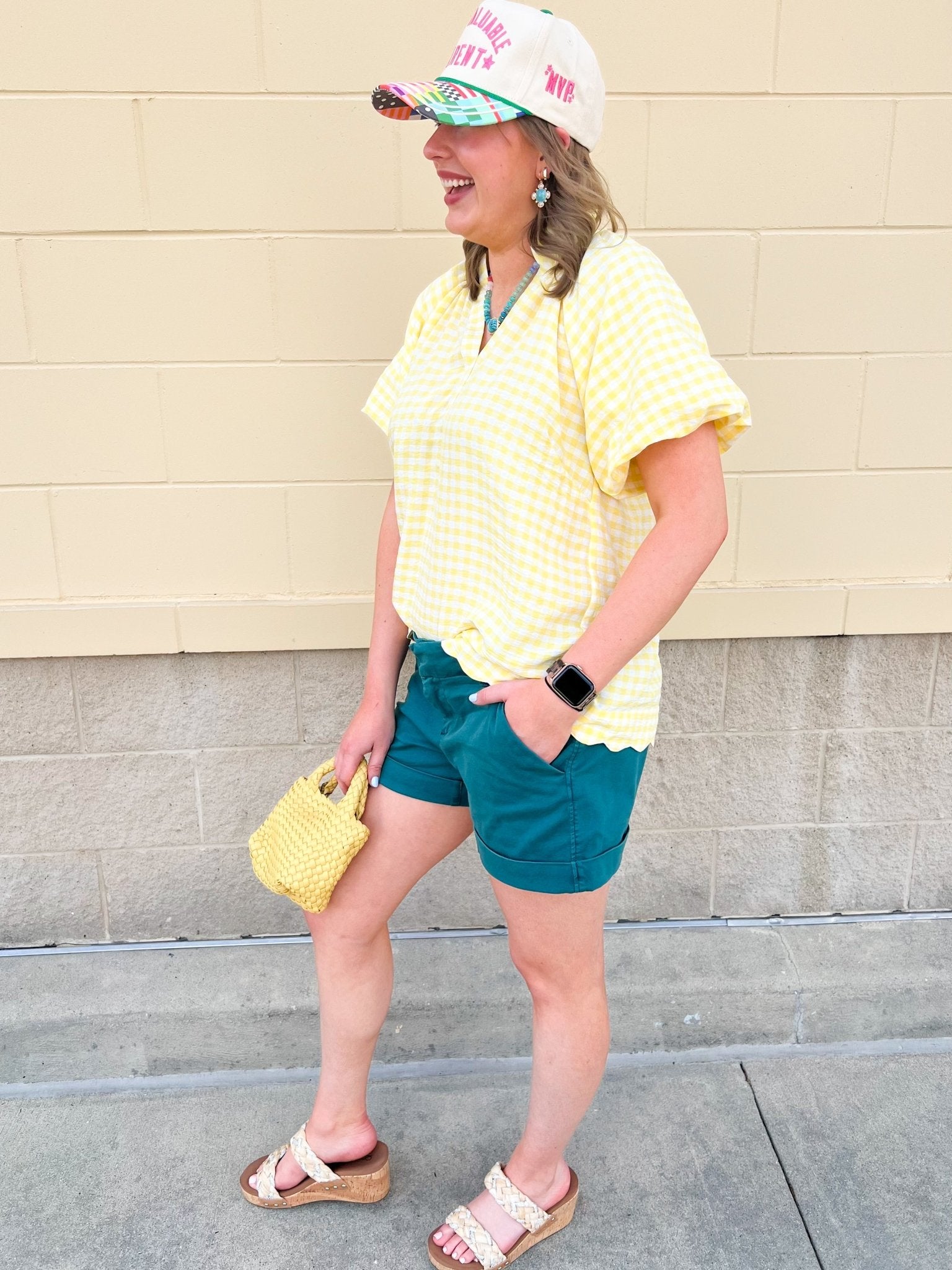 [Dear John] Mid Rise Hampton Shorts in Mediterranea - The Pink Pineapple 850