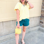 [Dear John] Mid Rise Hampton Shorts in Mediterranea - The Pink Pineapple 850