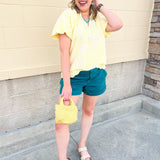 [Dear John] Mid Rise Hampton Shorts in Mediterranea - The Pink Pineapple 850