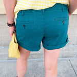 [Dear John] Mid Rise Hampton Shorts in Mediterranea - The Pink Pineapple 850