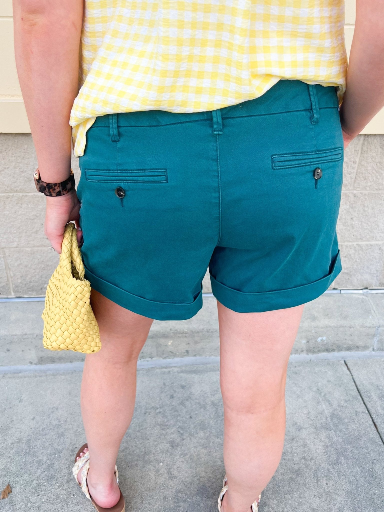 [Dear John] Mid Rise Hampton Shorts in Mediterranea - The Pink Pineapple 850