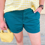 [Dear John] Mid Rise Hampton Shorts in Mediterranea - The Pink Pineapple 850