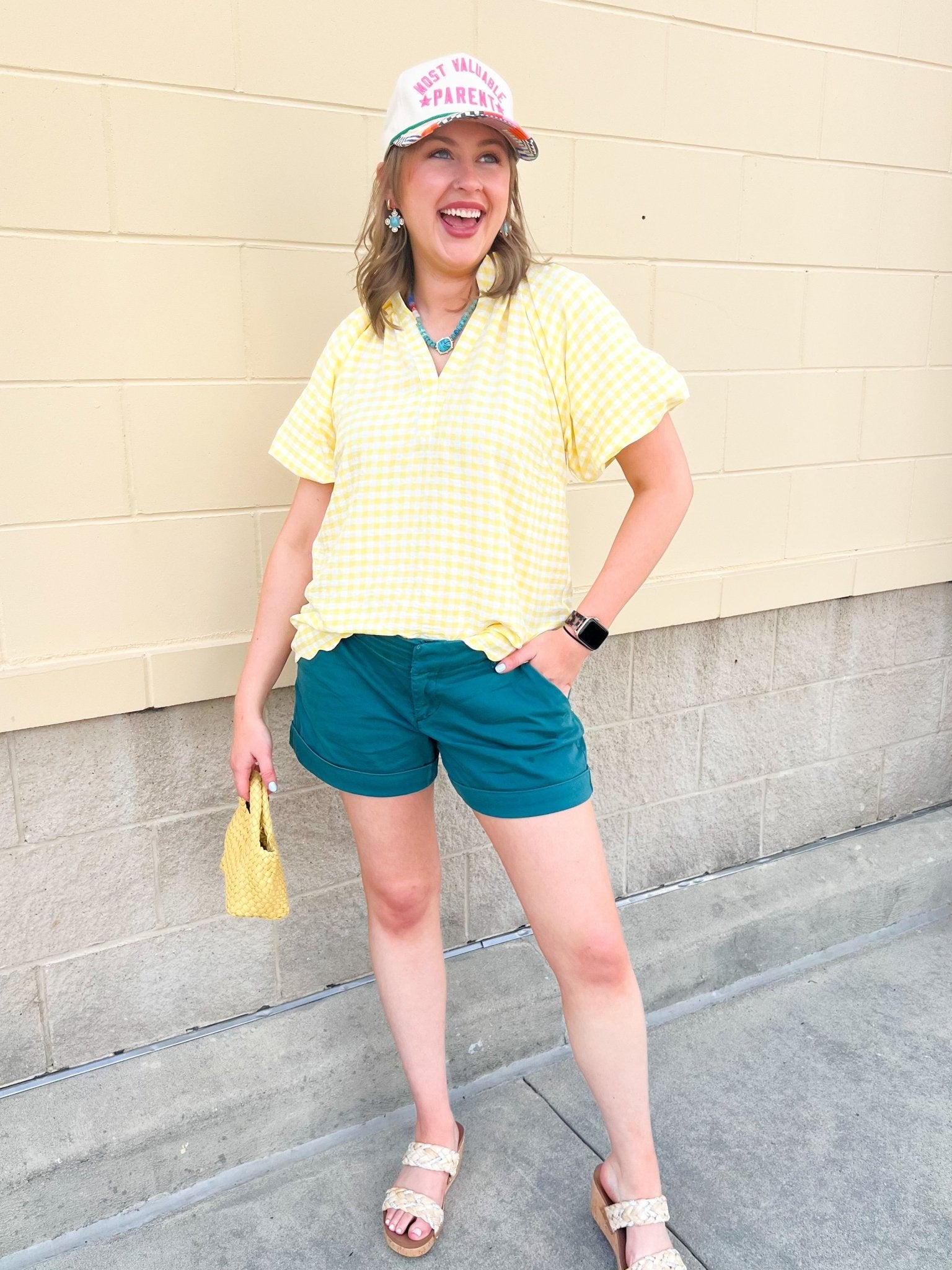 [Dear John] Mid Rise Hampton Shorts in Mediterranea - The Pink Pineapple 850