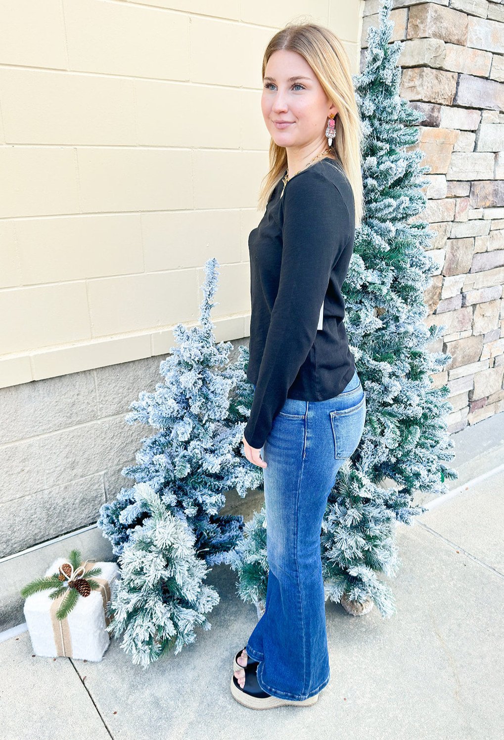 Dear John Nina Long Sleeve Top in Black - The Pink Pineapple 850