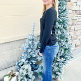 Dear John Nina Long Sleeve Top in Black - The Pink Pineapple 850