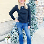 Dear John Nina Long Sleeve Top in Black - The Pink Pineapple 850