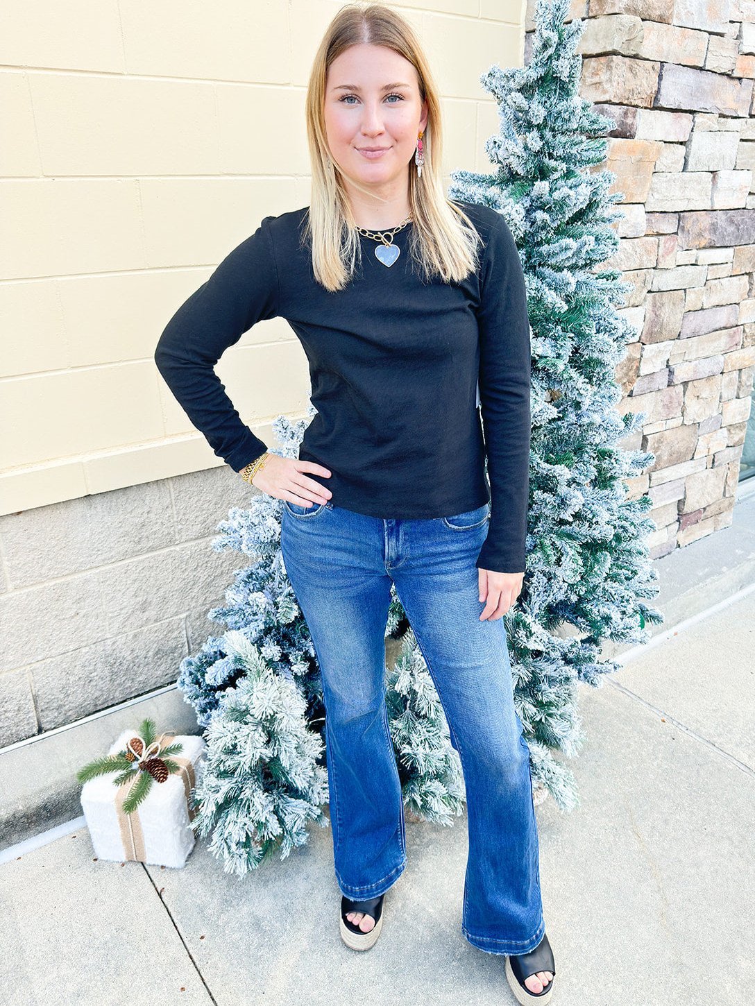 Dear John Nina Long Sleeve Top in Black - The Pink Pineapple 850