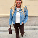 [Dear John] Roselyn Monocloud Frayed Hem Denim Jacket - The Pink Pineapple 850