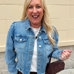 [Dear John] Roselyn Monocloud Frayed Hem Denim Jacket - The Pink Pineapple 850